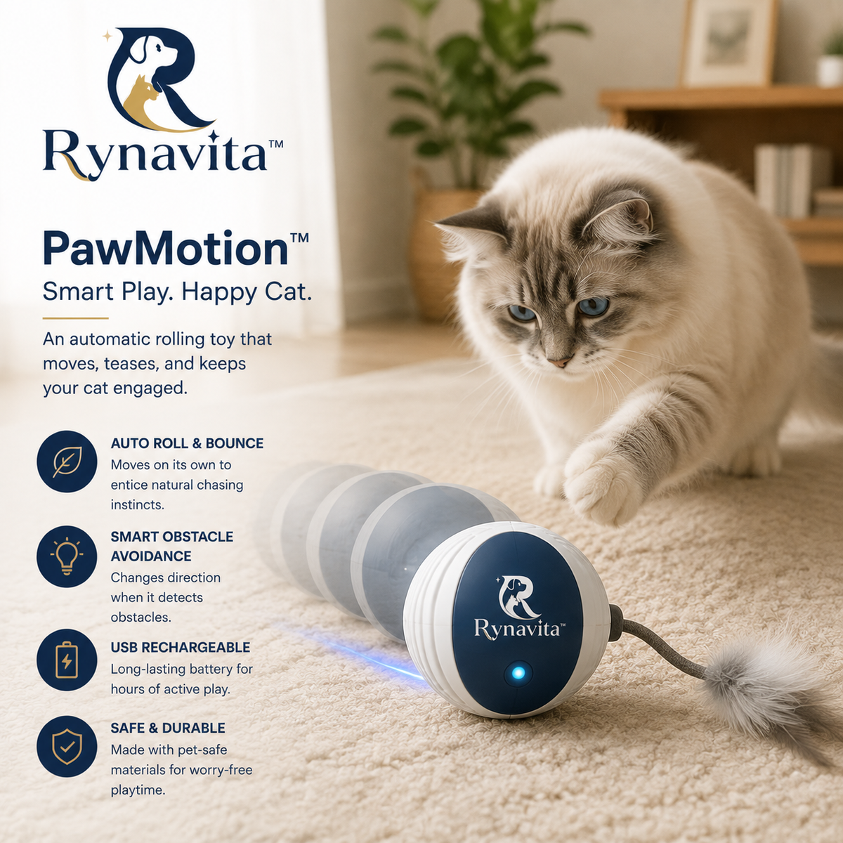 Rynavita™ PawMotion Interactive Smart Cat Toy